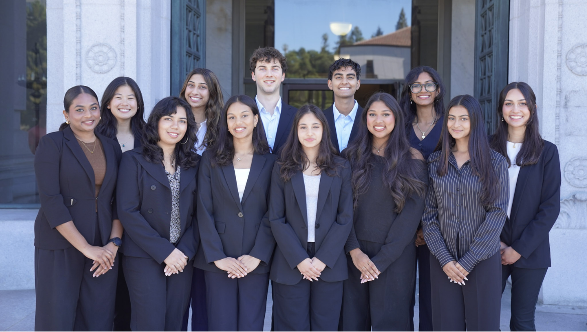Fall 2026 Undergraduate Biotech Association board outside a campus building