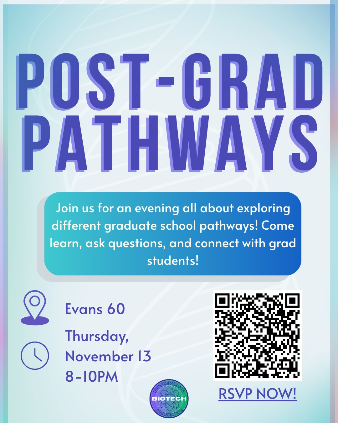Flyer for UBA's Post-Grad Pathways event